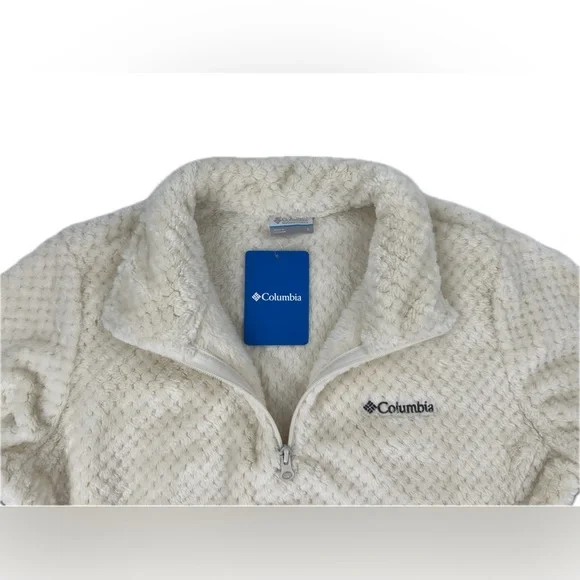 NEW Columbia Beech Forest High Pile Soft Teddy Fleece 1/4 Pullover Cream Large - Picture 3 of 15